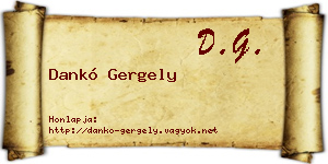 Dankó Gergely névjegykártya